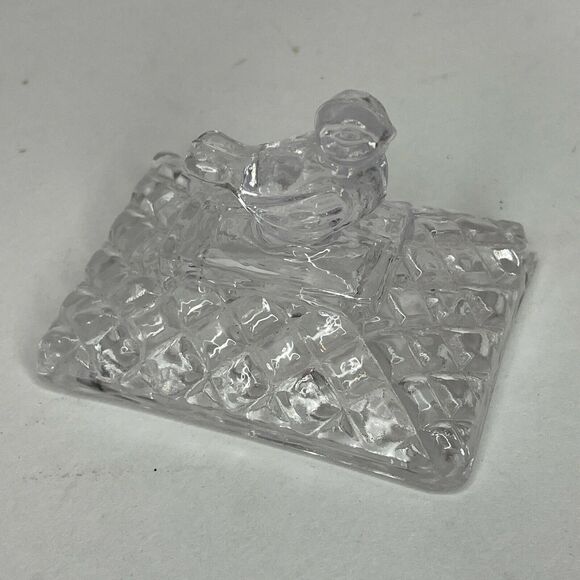 Vintage Stylesetters 24% Lead Crystal Bird Topped Miniature Trinket Box 3 1/2” - Picture 7 of 8